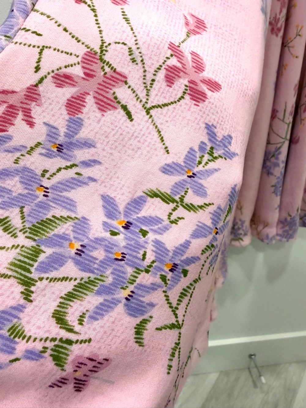 Talbots Pink Floral V-Neck Silk Midi Dress - Picture 10 of 15
